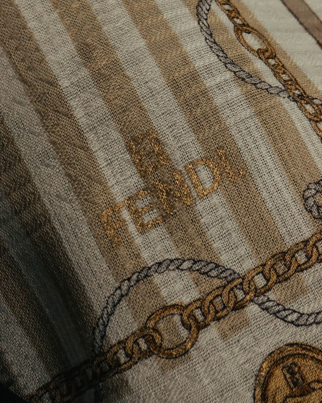 “FENDI” Late 80’s-90’s chain motif gauze scarf