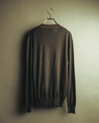 “GUCCI” 90’s-00’s Web stripe V-neck knit sweater