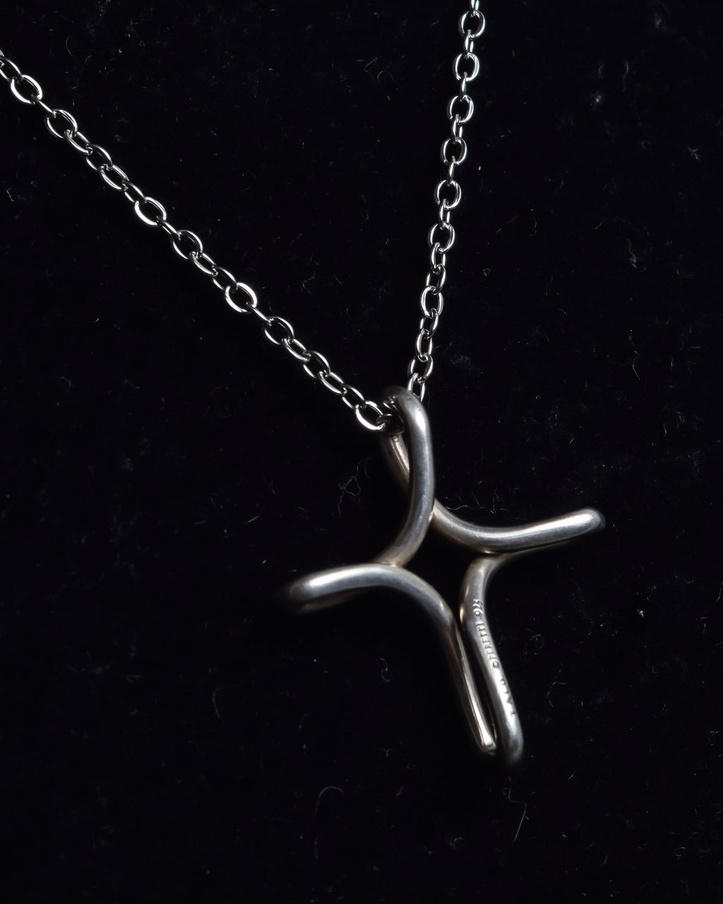 "Tiffany&Co" Elsa Peretti infinity cross silver necklace