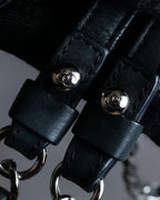 "CHANEL" Karl Lagerfeld design Matelasse chain Black shoulder bag