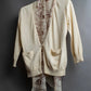 "HERMES" Gaultier period scarf docking design silk cardigan