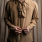 "AQUILAND RIMONDI" 100% silk bowtie design fly front shirt