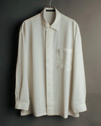 “UMBERTO GINOCCHIETTI“ 80’s-90’s pleated front ivory dress shirt