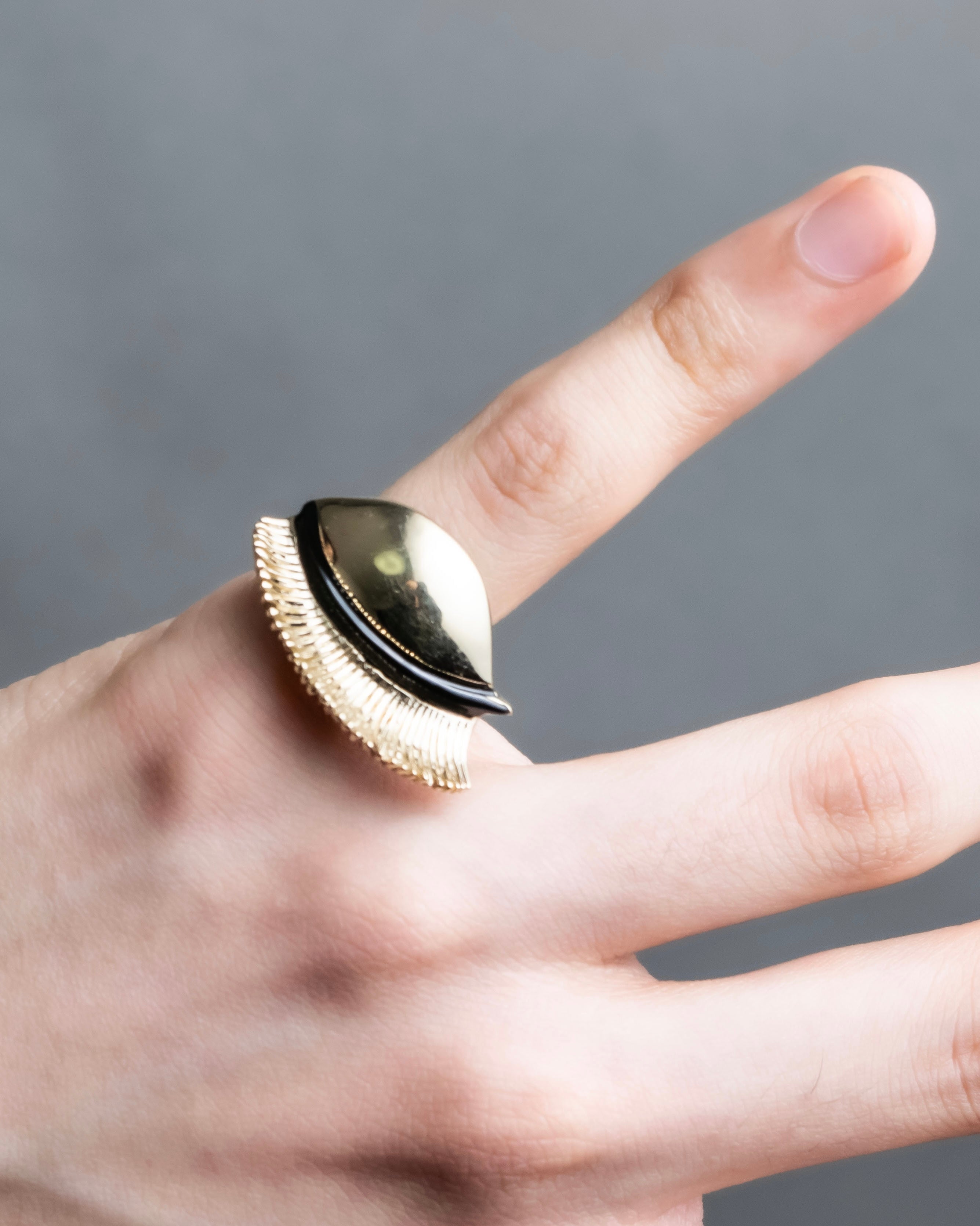 "Dior" Feather motif antique style ring