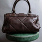 "Max Mara" Silver accents diamond shaped stitching leather boston bag