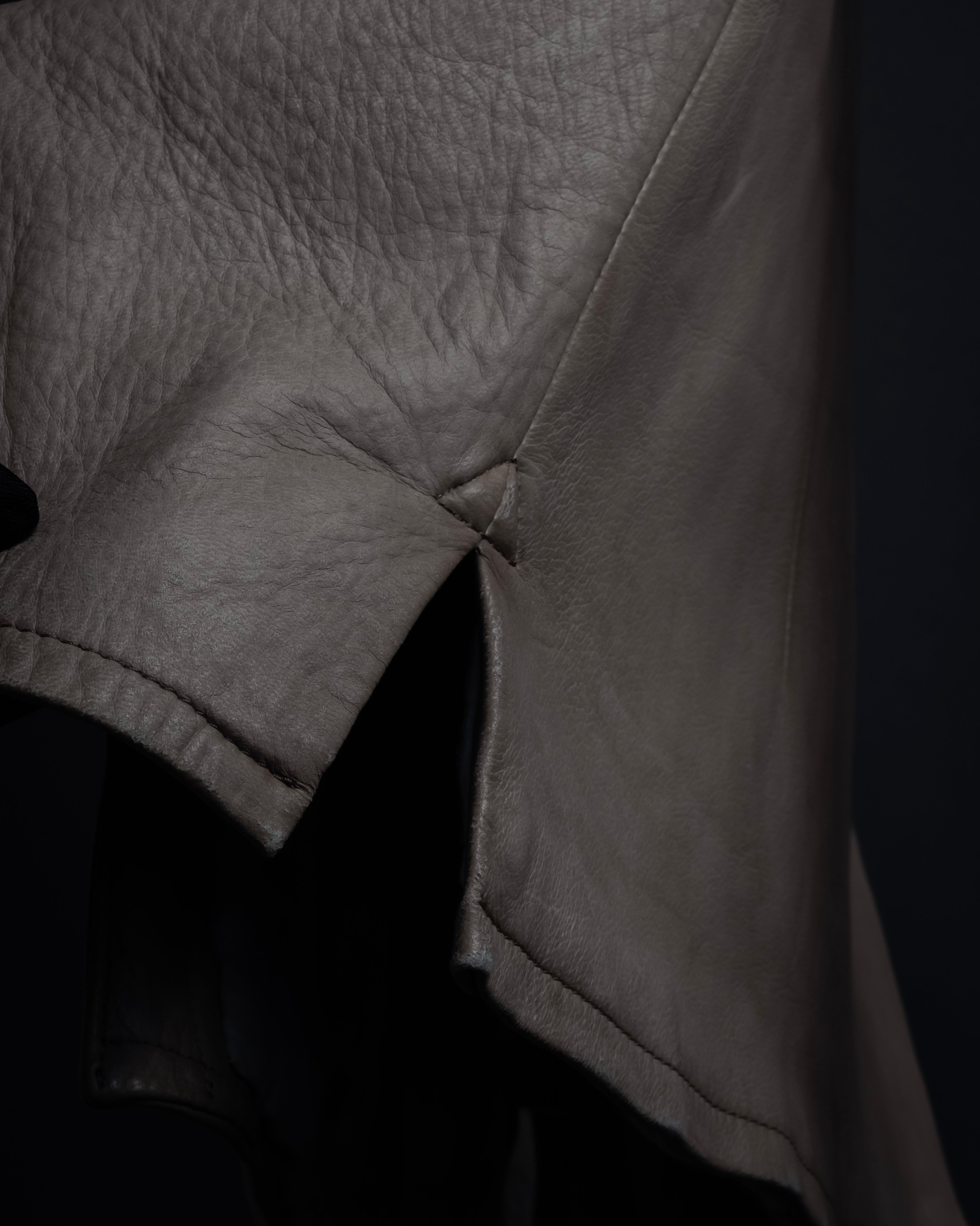 "ISAMU KATAYAMA" Dart-shaped deer leather shirt jacket