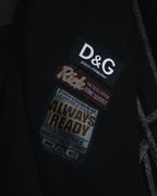 "DOLCE & GABBANA" 00’s resin coated patch detail belted coat