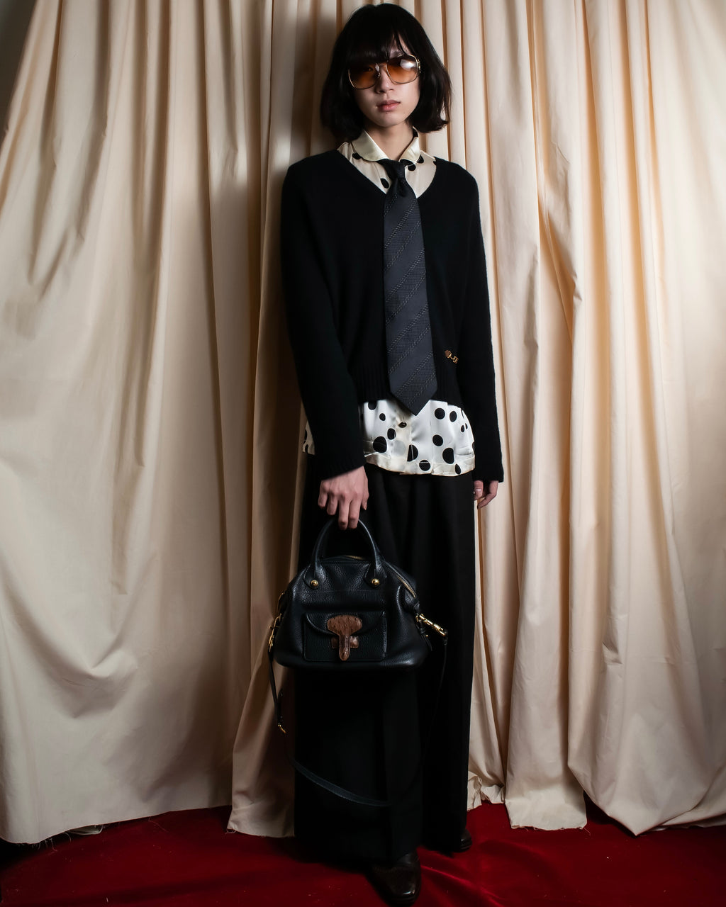 "GIORGIO ARMANI" Mixed material striped necktie