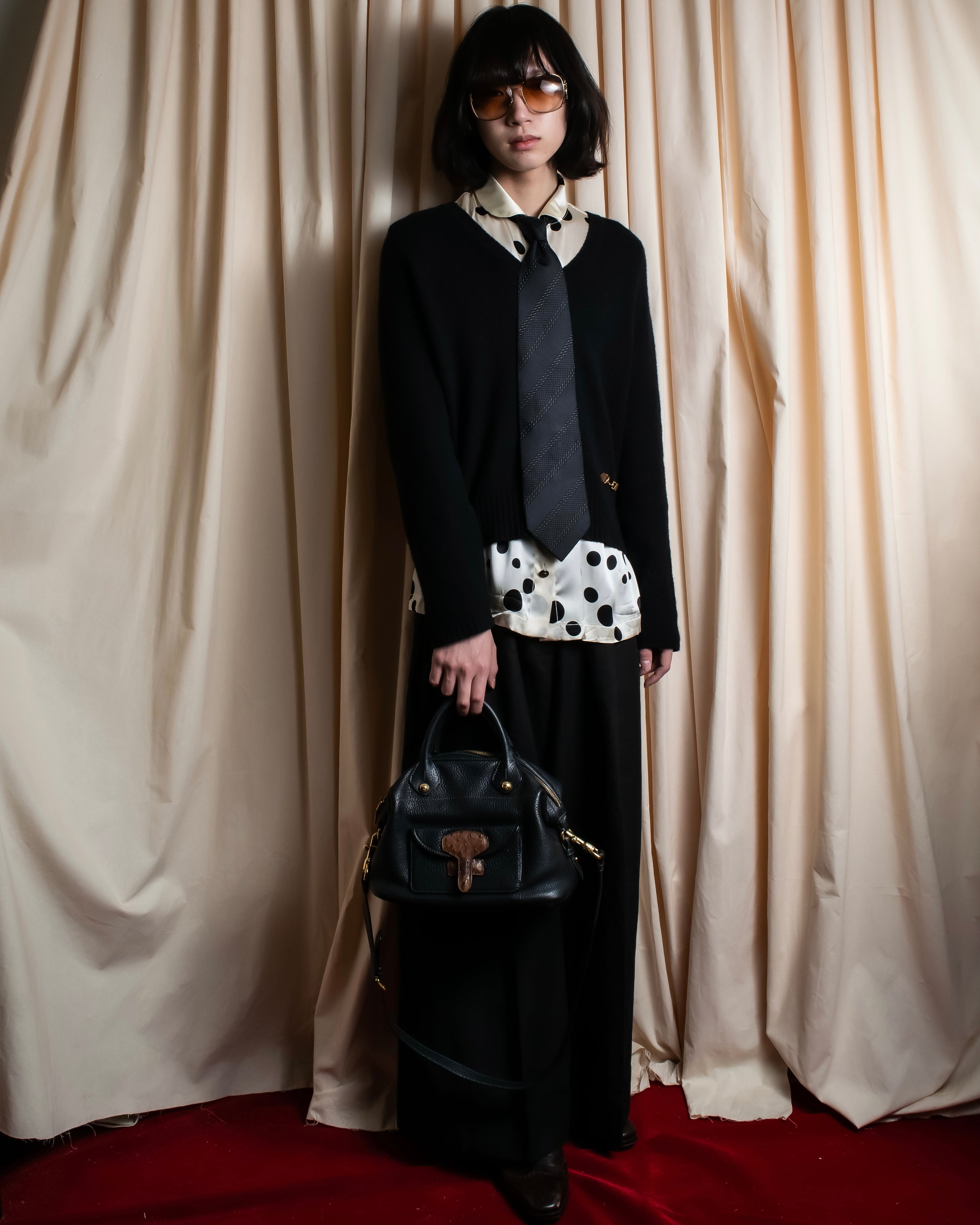 "GIORGIO ARMANI" Mixed material striped necktie