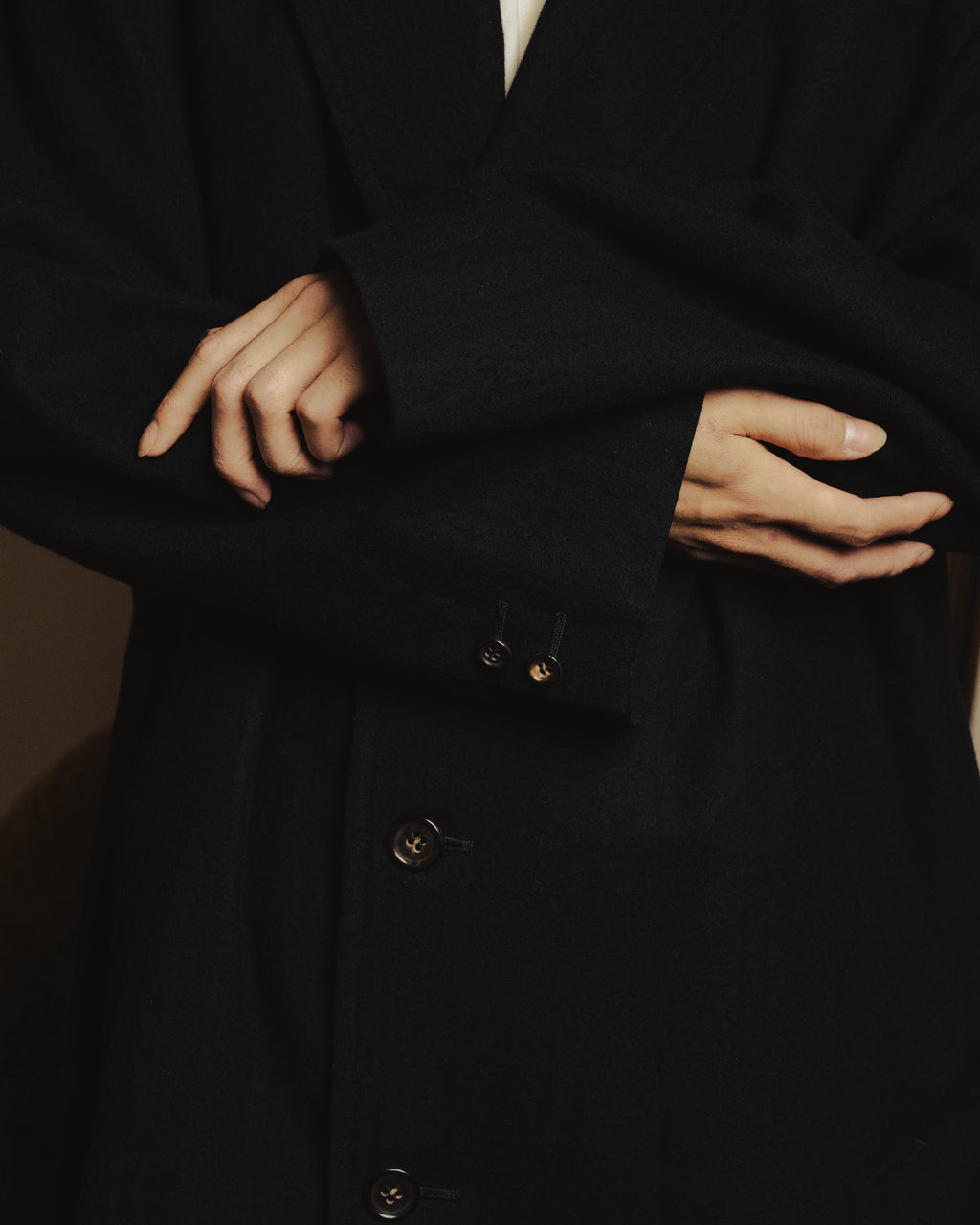 "COMME des GARÇONS HOMME" 80's Tailored wool overcoat