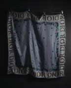 "Christian Dior" 80’s-90’s botanical dior typography silk scarf
