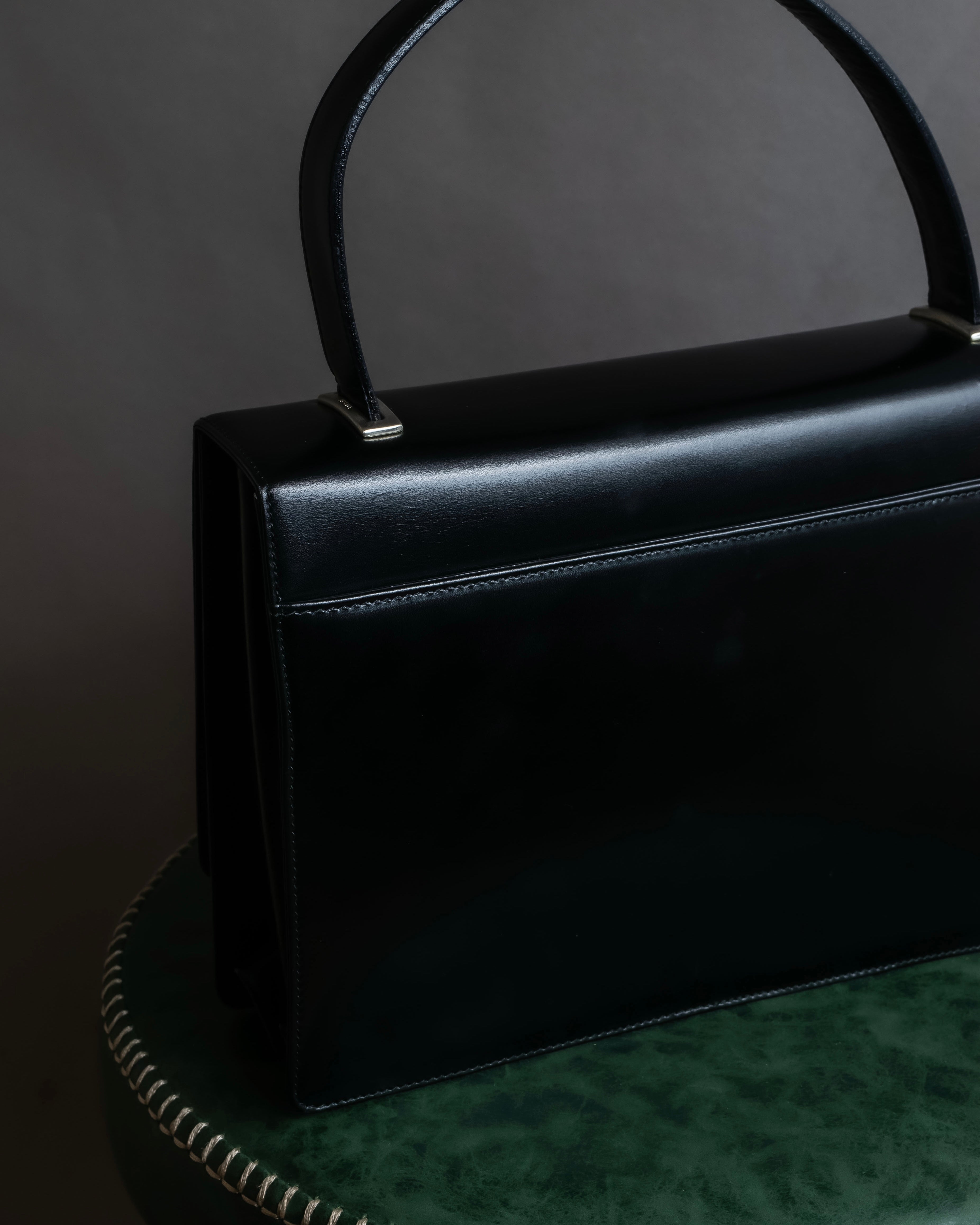 "PRADA" Structured top handle leather bag
