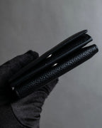 "BALENCIAGA" Logo engraved compact leather tri-fold wallet