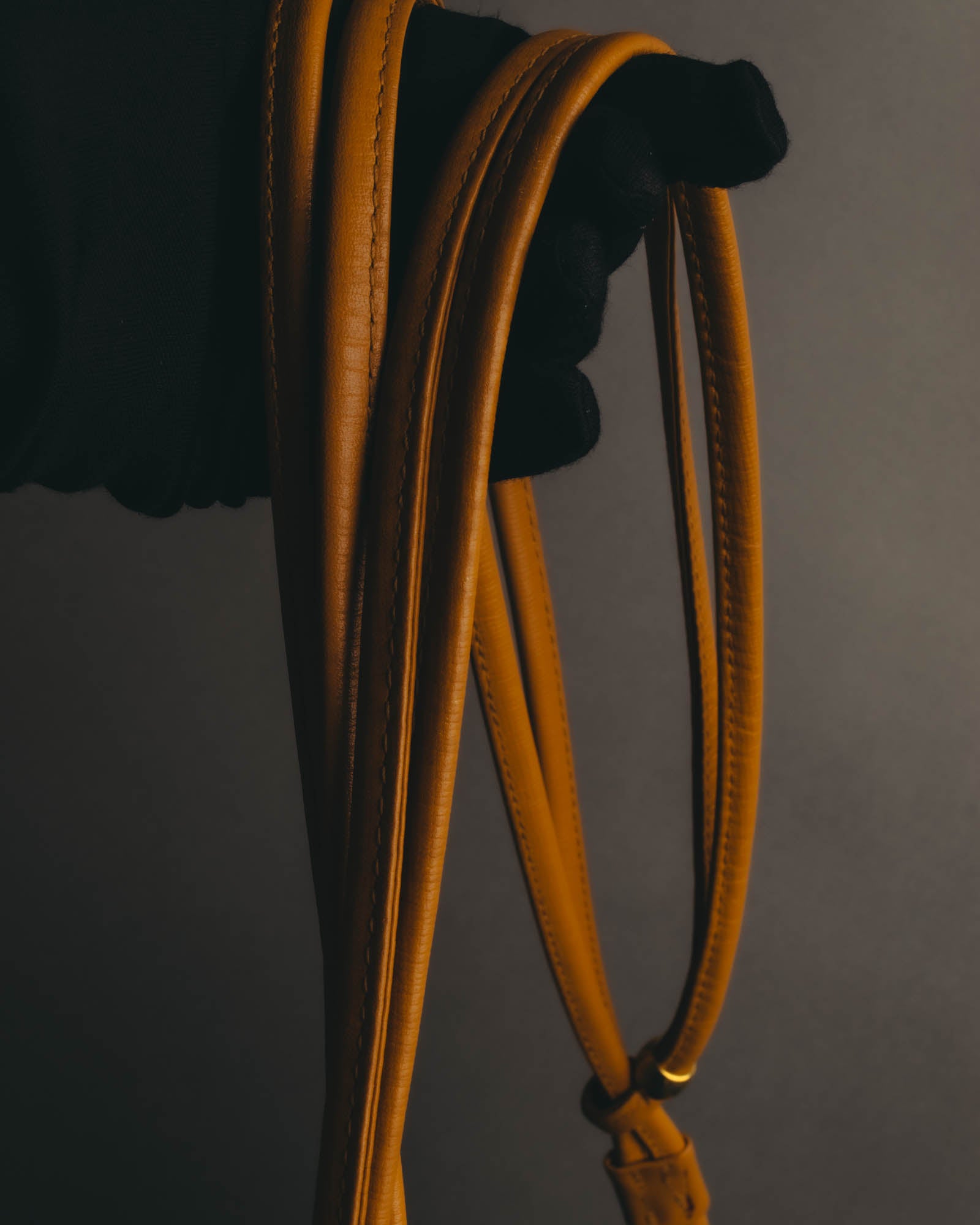 "Yves Saint Laurent" 70's-90's Woven leather shoulder bag