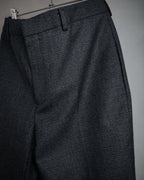 “CELINE” Post-2018 Glen check wool tailored trousers