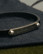 "Saint Laurent" 10's ID metal plate leather bracelet