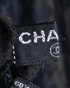 "CHANEL" Coco Mark scattered sheer large scarf