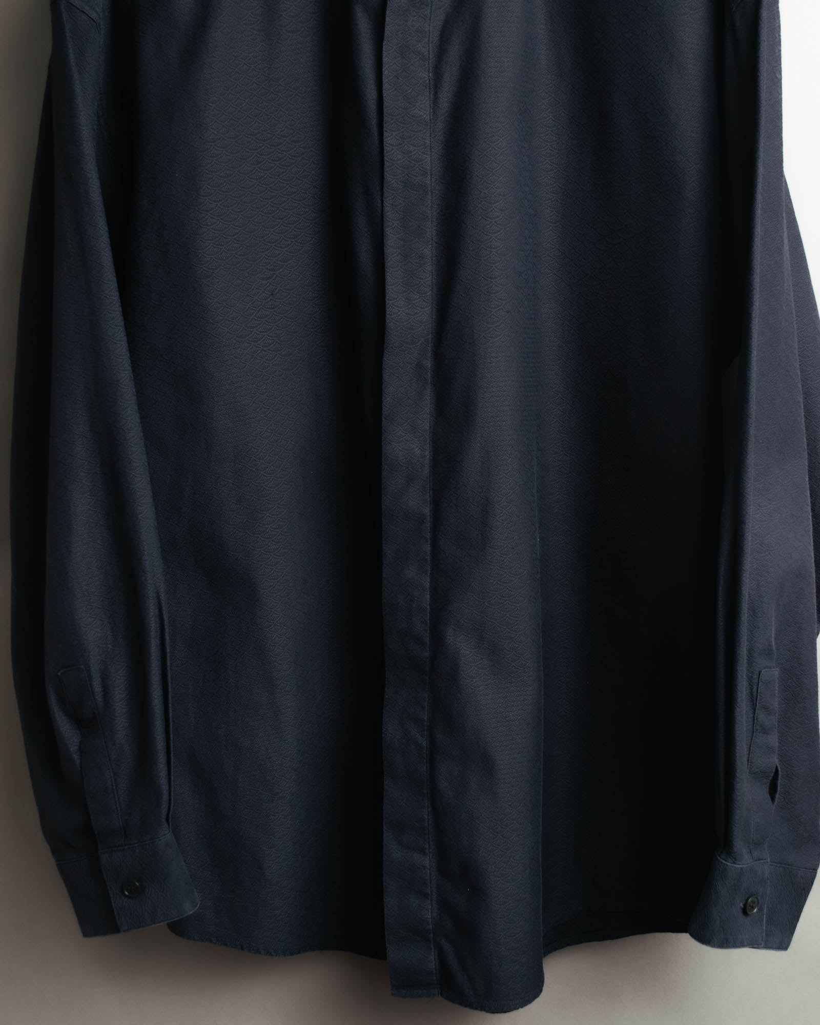 "GIANNI VERSACE" 80's-90's Dark jacquard long sleeve shirt
