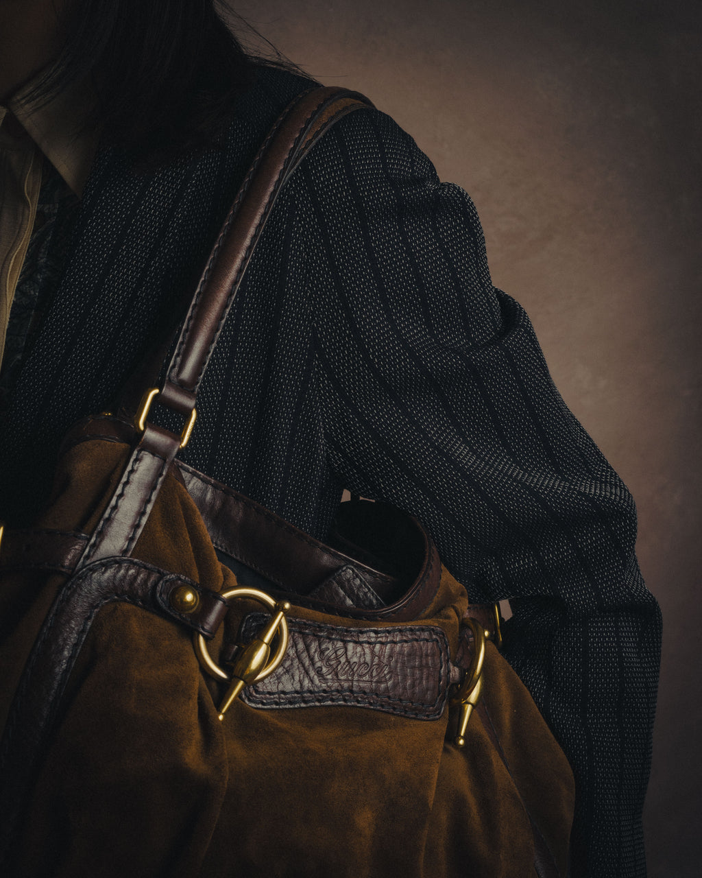 -SPECIAL- “GUCCI” 2005-2008 suede toggle shoulder bag