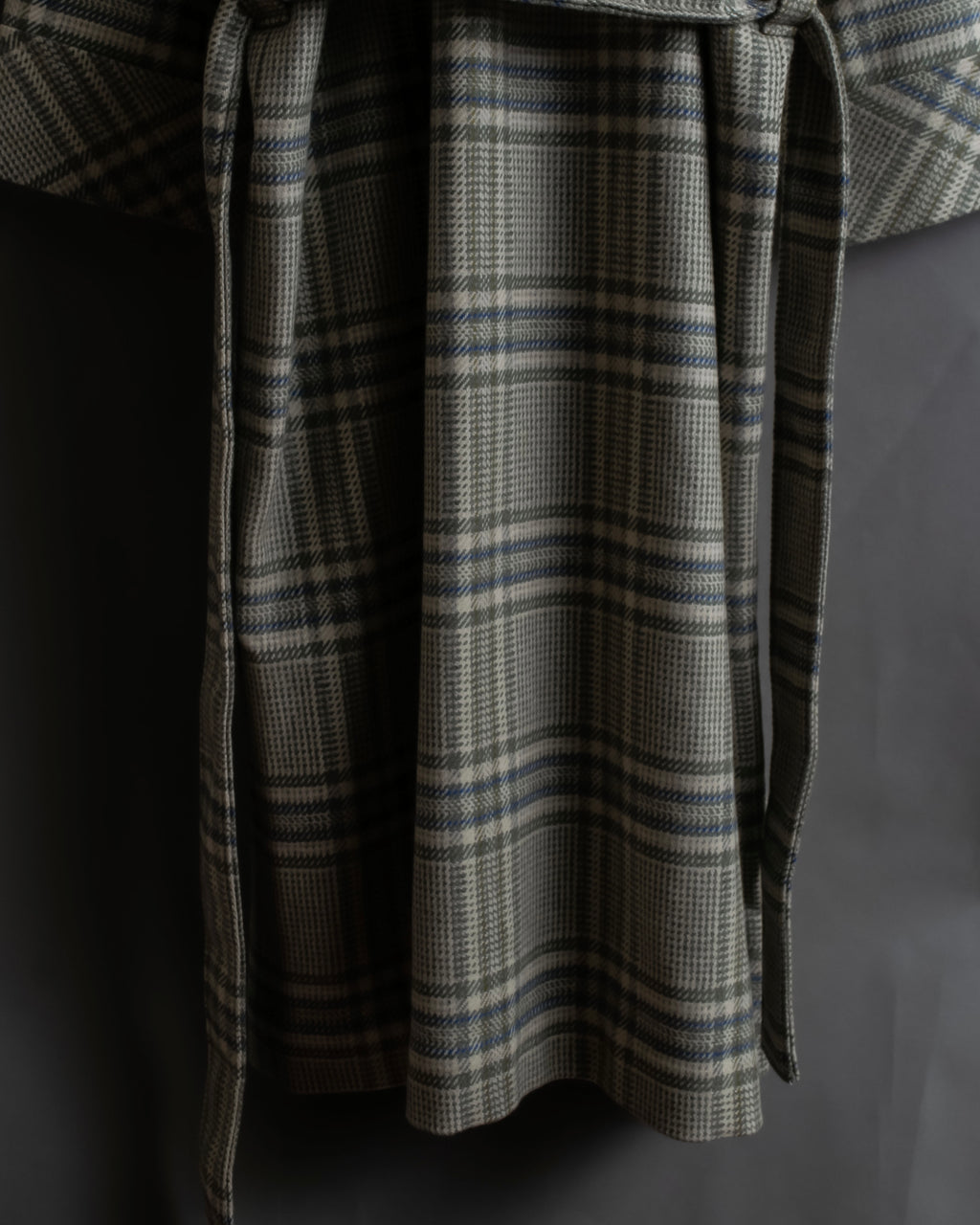 "PIERRE BALMAIN" Glen check belted gown coat