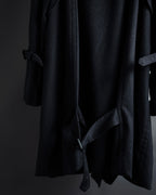 "TORUICHOU" Muffler-style collar military detail coat