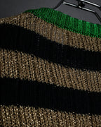 "GUCCI" 17-18aw striped lurex emblem knit sweater