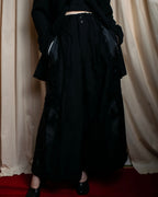 "COMME des GARCONS" Ruffle & tulle asymmetrical docking sarouel slacks