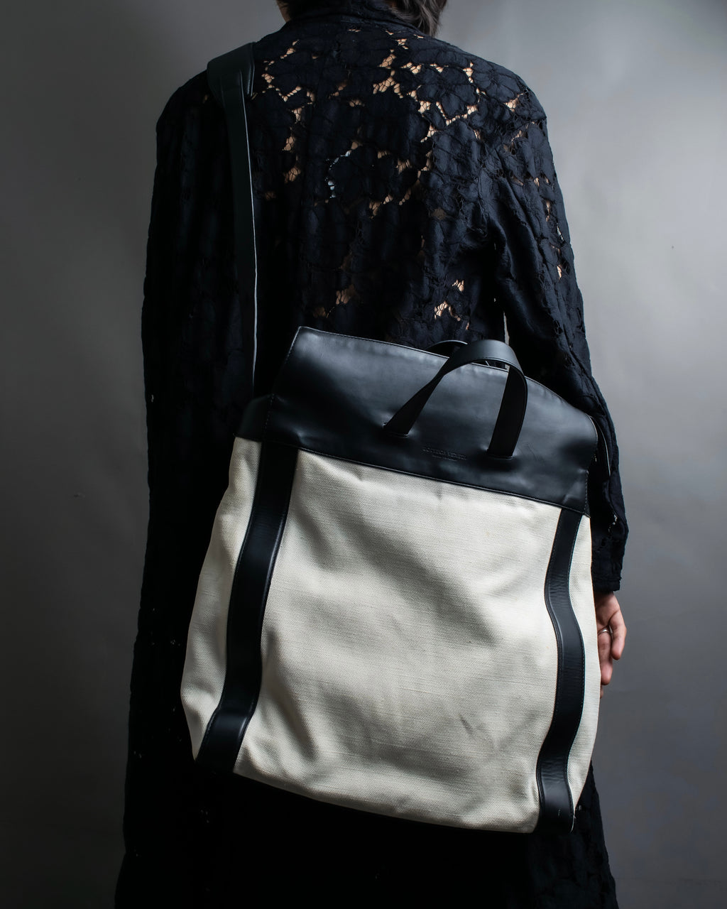 "BOTTEGA VENETA" 19AW Canvas & leather combination 2way bag