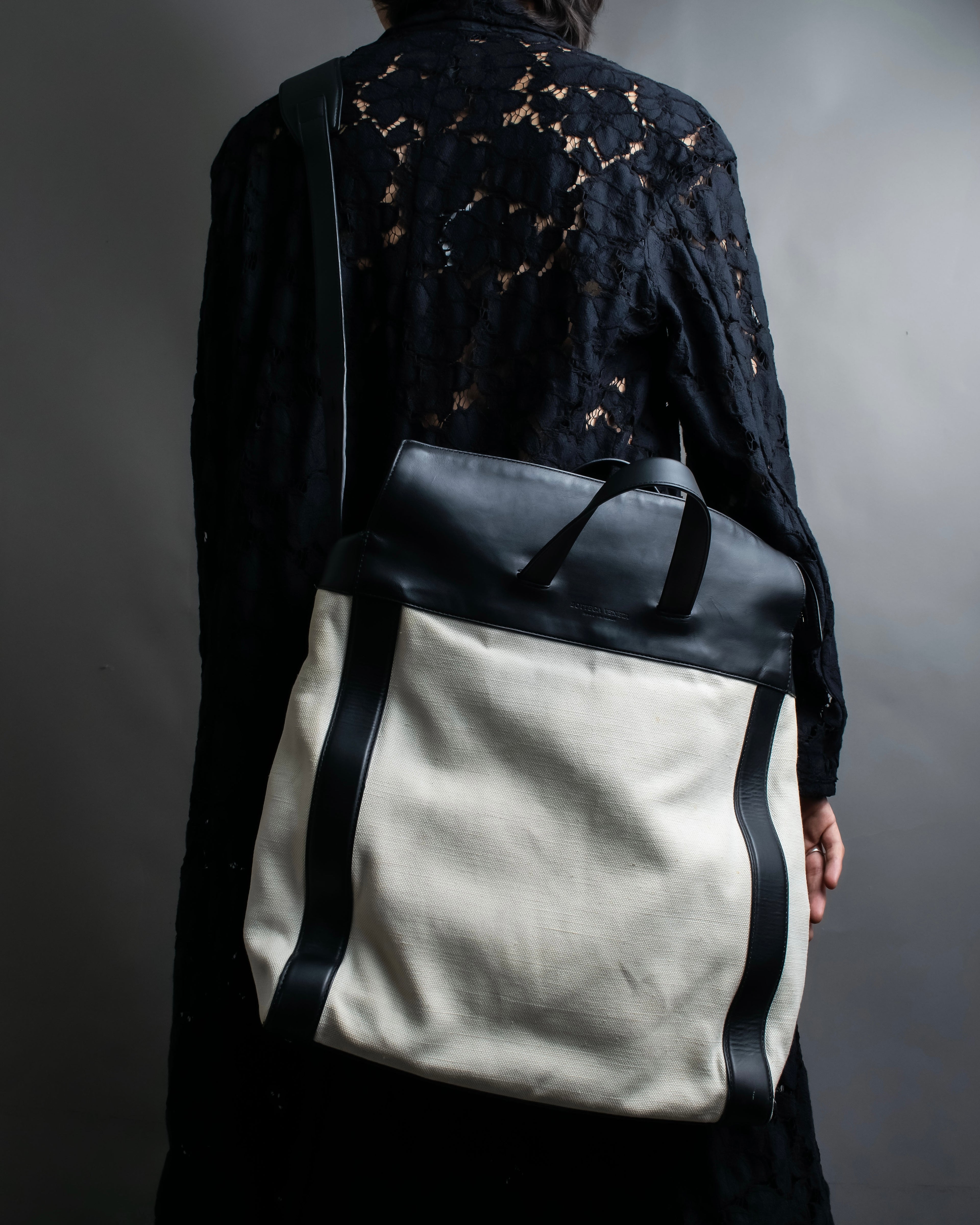 "BOTTEGA VENETA" 19AW Canvas & leather combination 2way bag