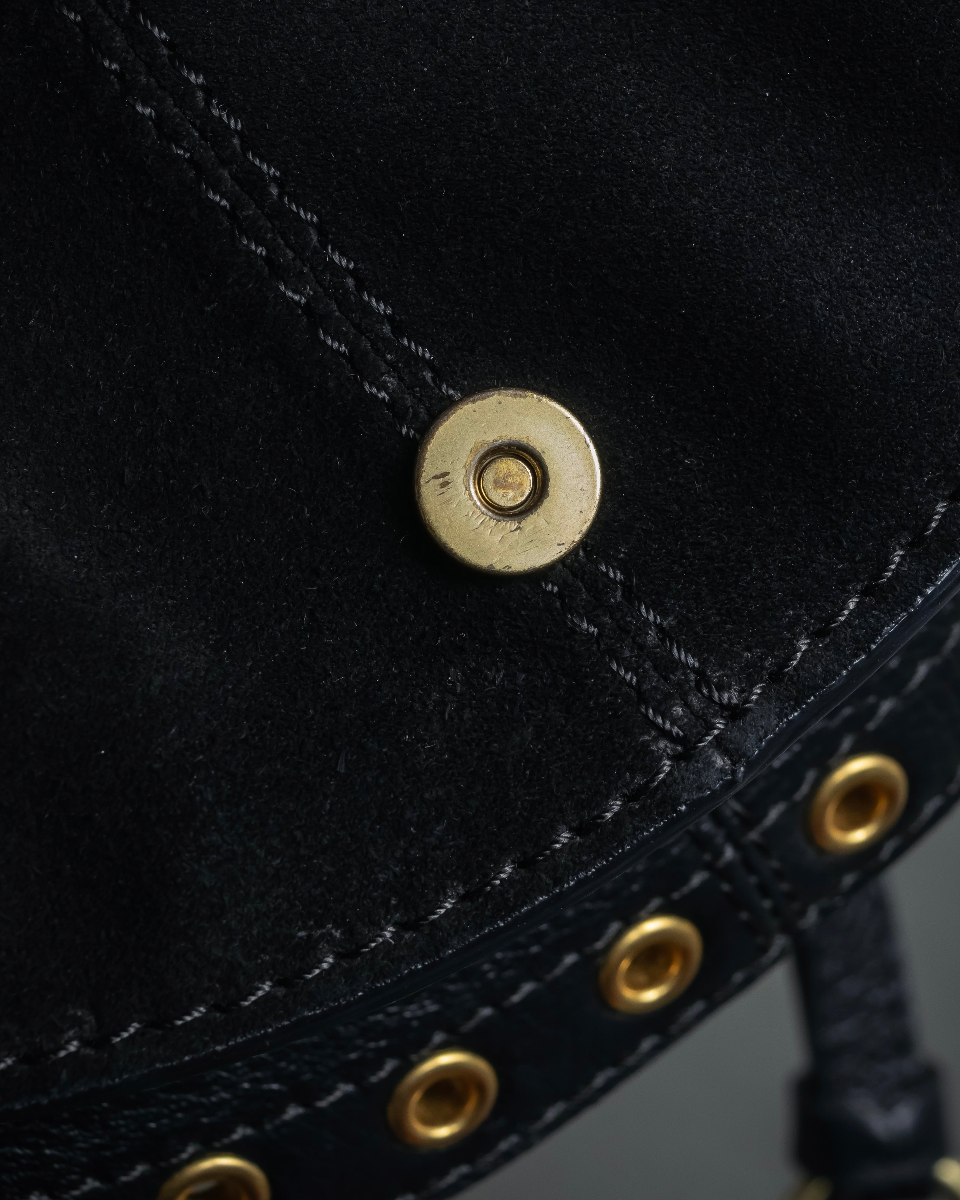 "See by Chloé" Half-moon grommet-detail suede shoulder bag