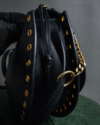 "See by Chloé" Half-moon grommet-detail suede shoulder bag