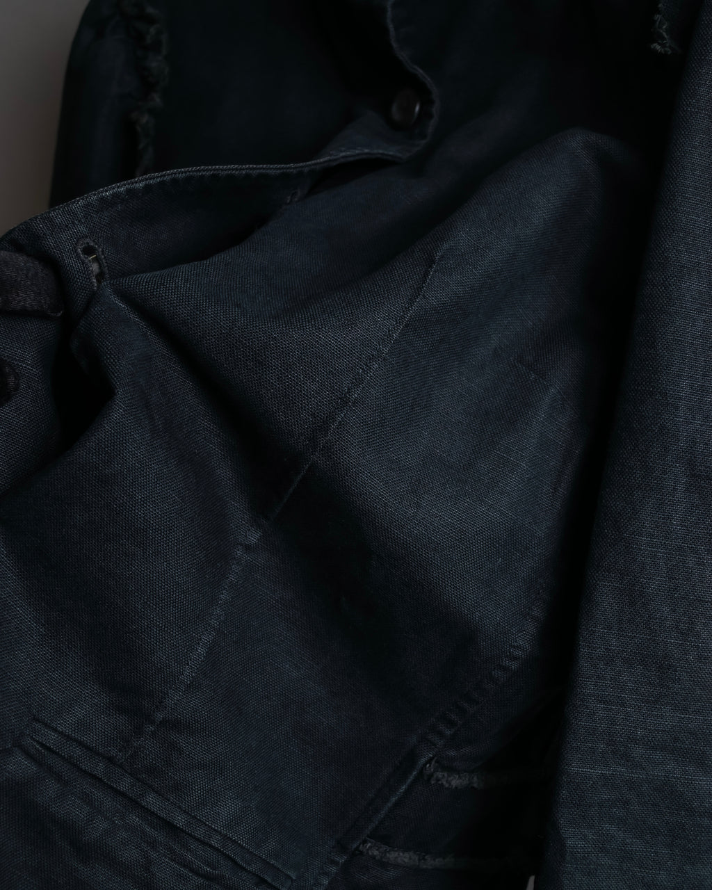 "vanessa bruno" Lace fringe design drawstring cotton linen shirt dress