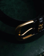 "Salvatore Ferragamo" 90-05’s double gancini keeper leather belt
