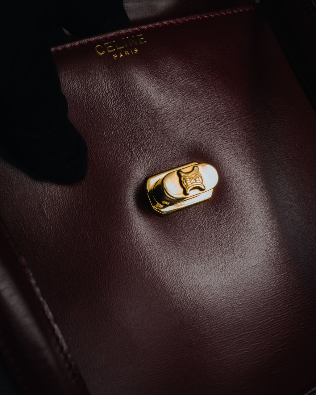 "CELINE" 2019-22 Heritage turn-lock box calf shoulder bag