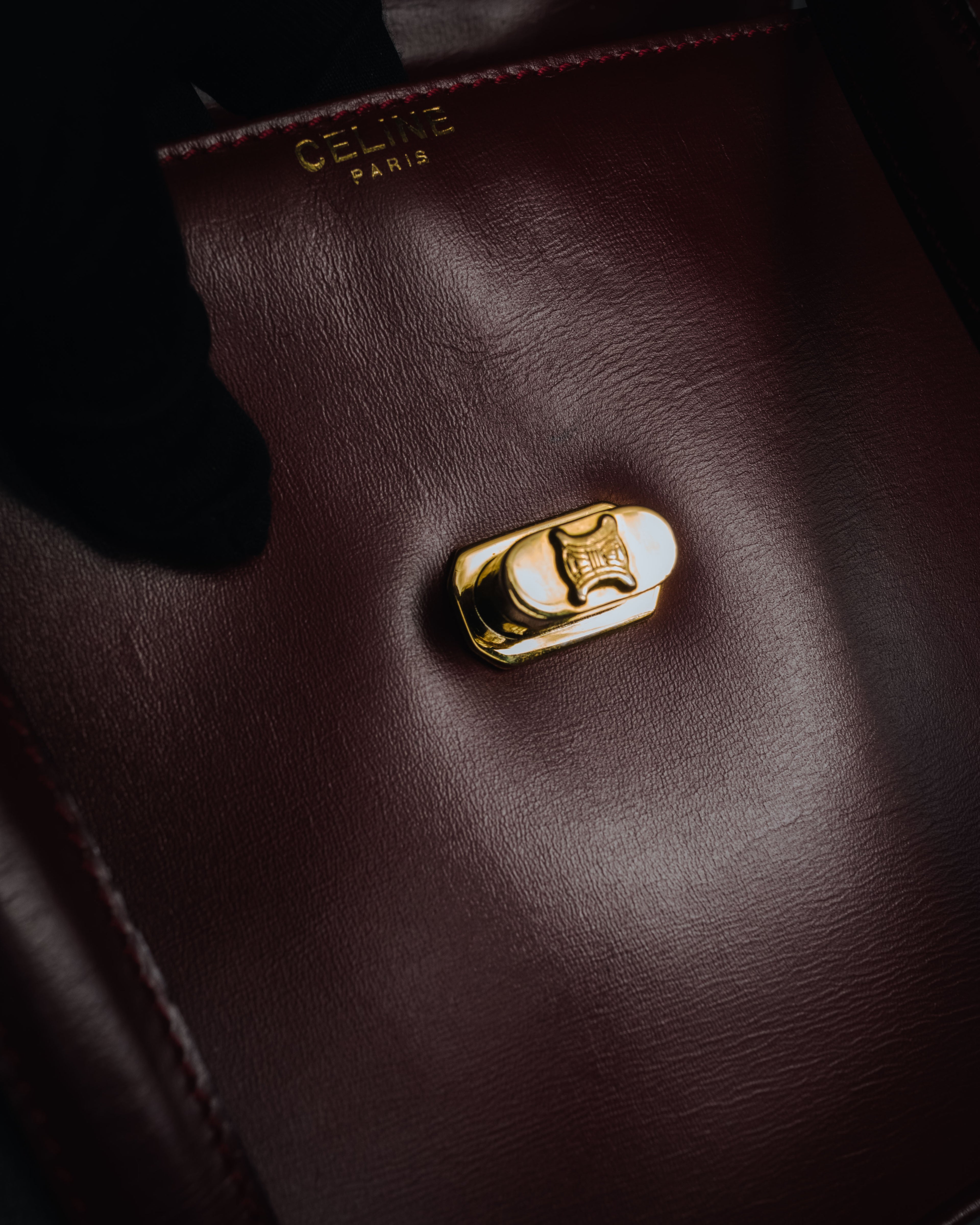 "CELINE" 2019-22 Heritage turn-lock box calf shoulder bag