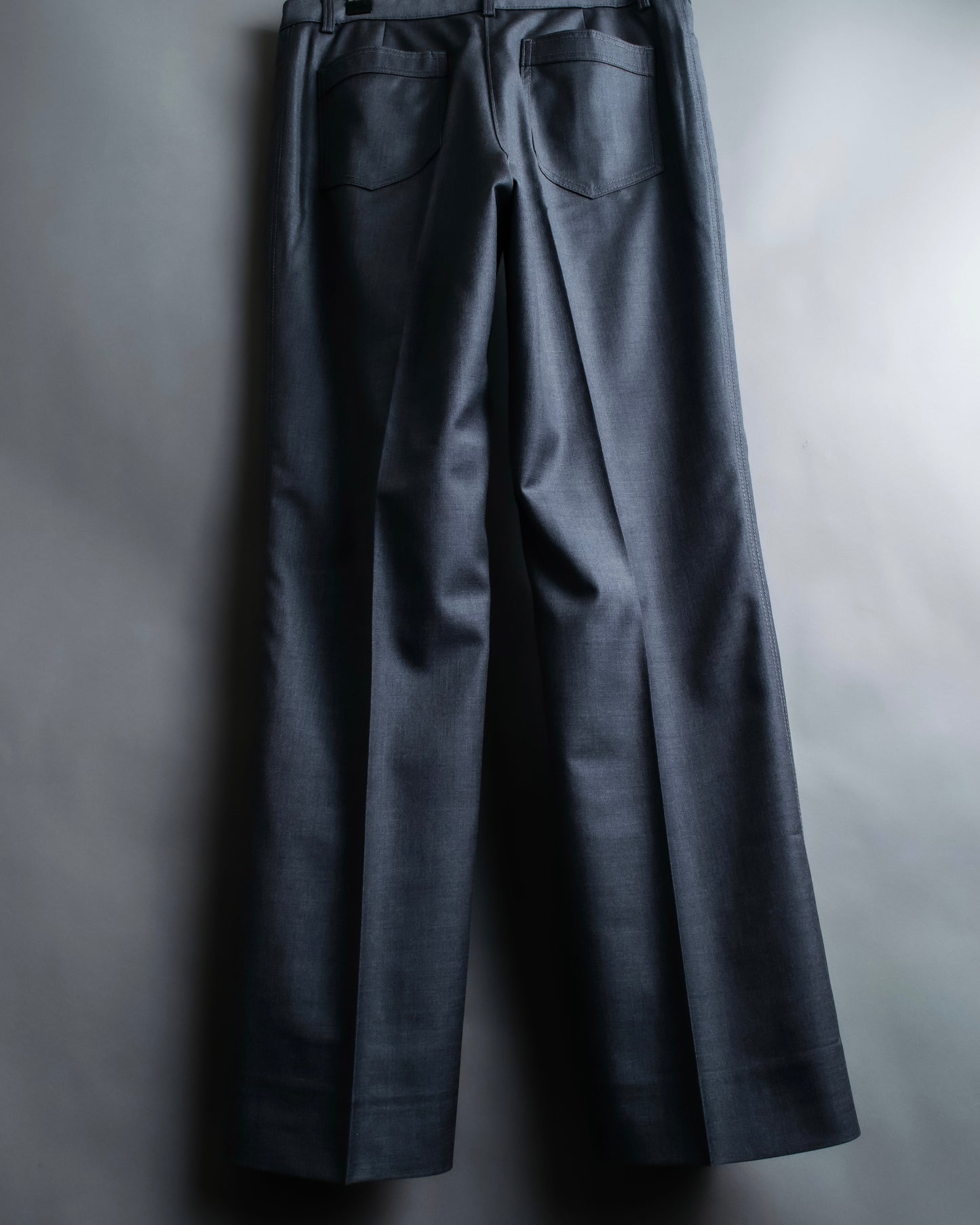 "CHANEL" 100% wool wide tapered slacks