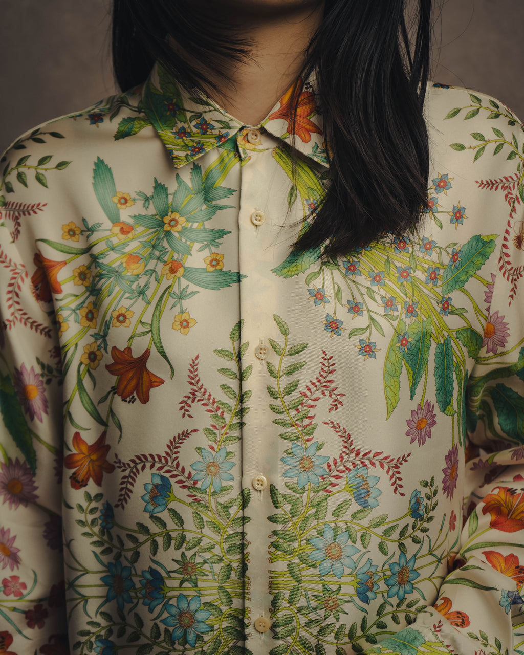 -SPECIAL- “GUCCI” 2015-2022 Botanical printed silk shirt