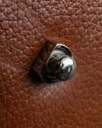 "BURBERRYS" Horizontal design camel grained leather bag