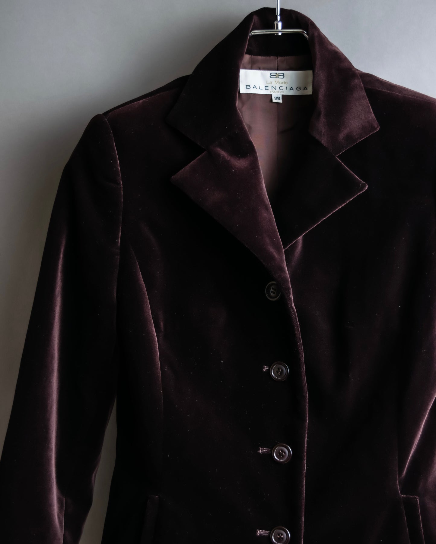 "BALENCIAGA" Velvet beautiful shaped tailored jacket