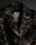 “CELINE” 00’s Lace overlay silk blend tailored jacket