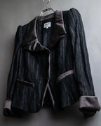 "ARMANI COLLEZIONI" Satin switch design knit tailored jacket