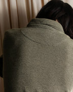 "Vintage herringbone long sleeve polo shirt"