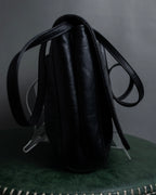 "CELINE" 80's-90's Crest metal fittings design quilted leather bag