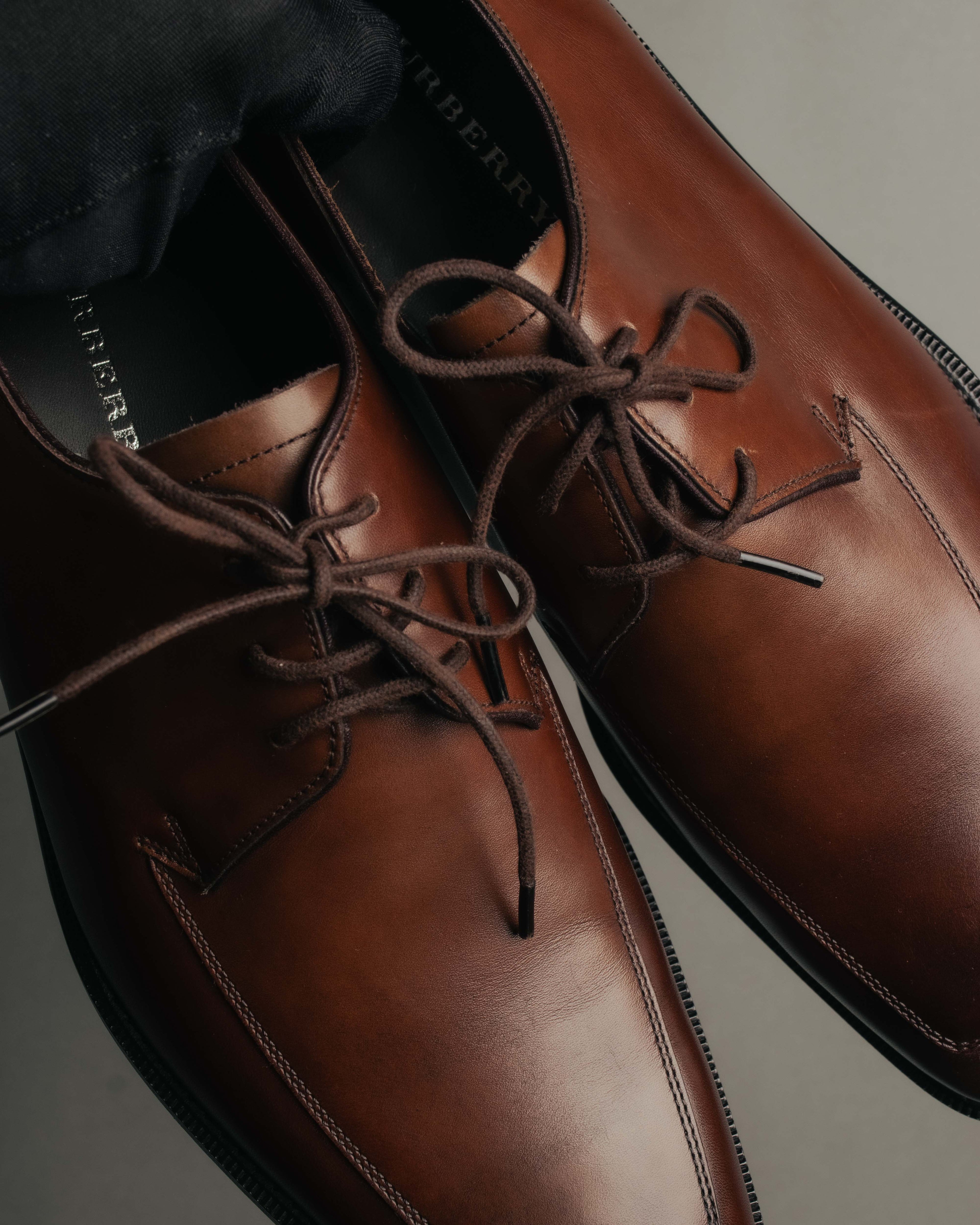 "BURBERRY LONDON" 00's-10's Sleek leather lace-up derby shoes