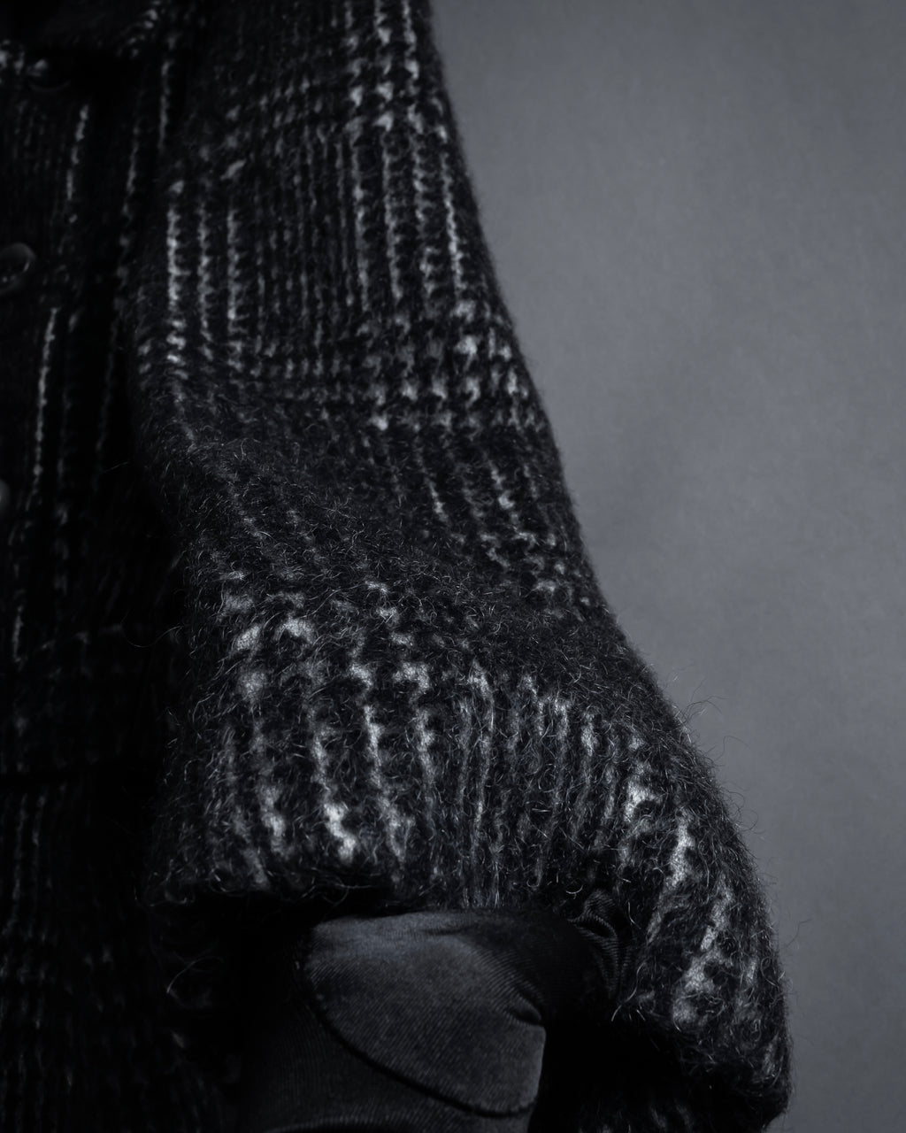 “MAX&Co.” Double-breasted houndstooth tweed coat