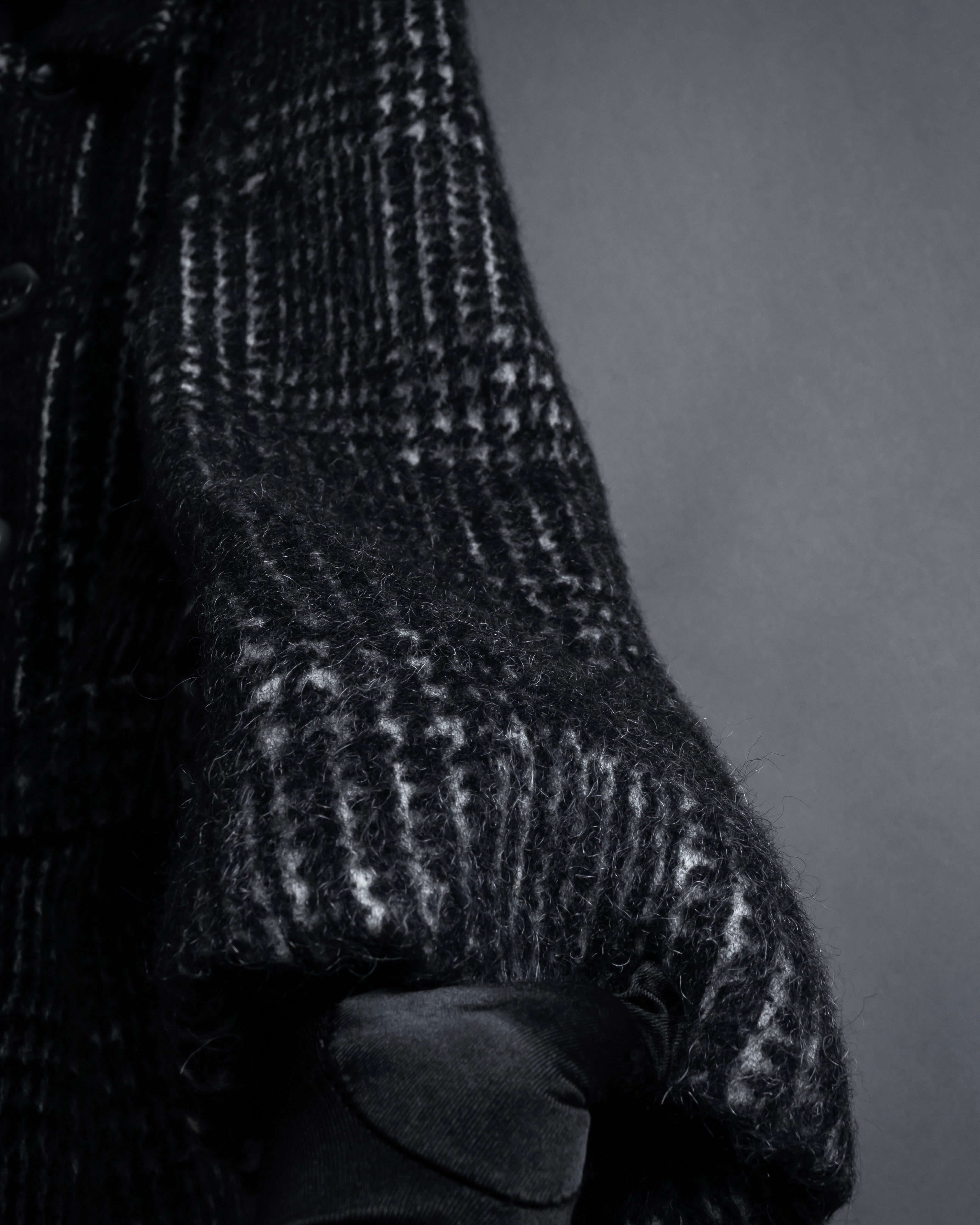 “MAX&Co.” Double-breasted houndstooth tweed coat