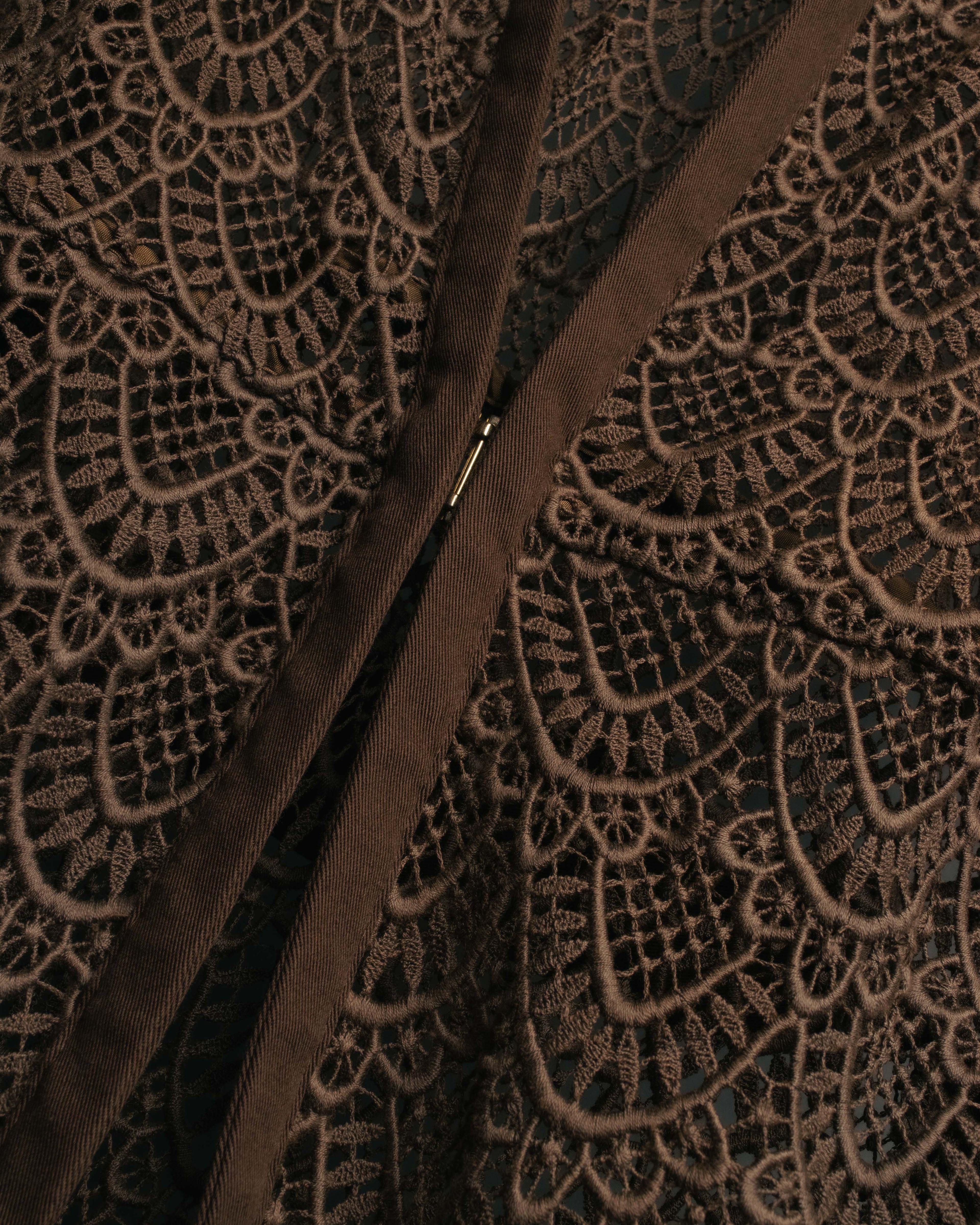 -SPECIAL- “VALENTINO ROMA” 1998-2008 Lace belted sheer coat dress