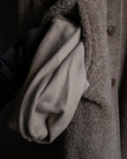 "Max Mara" Alpaca mix brown stand collar long coat