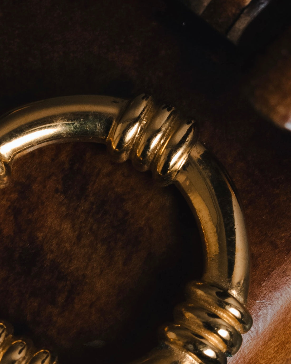 "HERMES" 80’s-90’s equestrian-threaded scarf ring