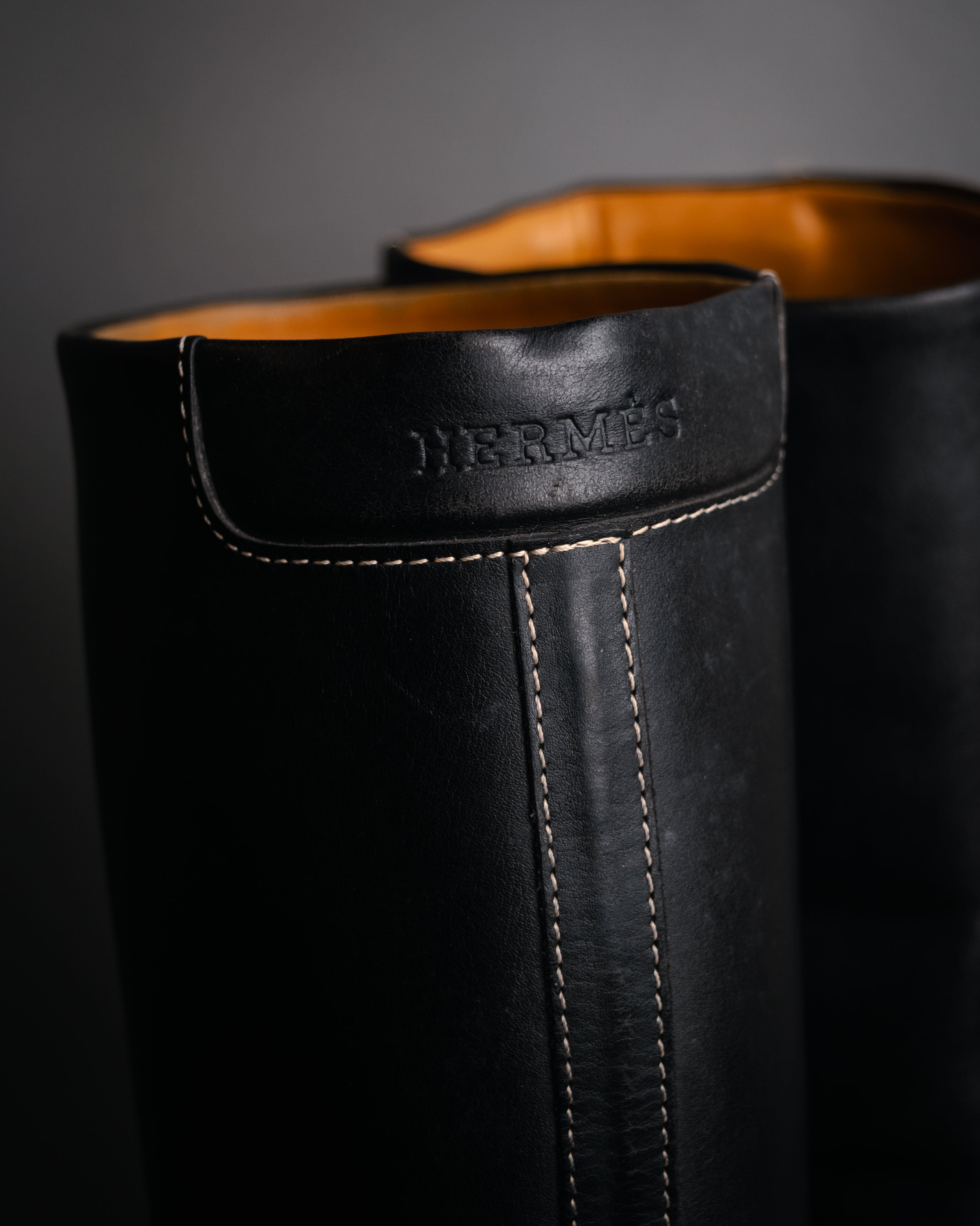 HERMÈS” 90's-00's Minimal leather long boots – MOOD